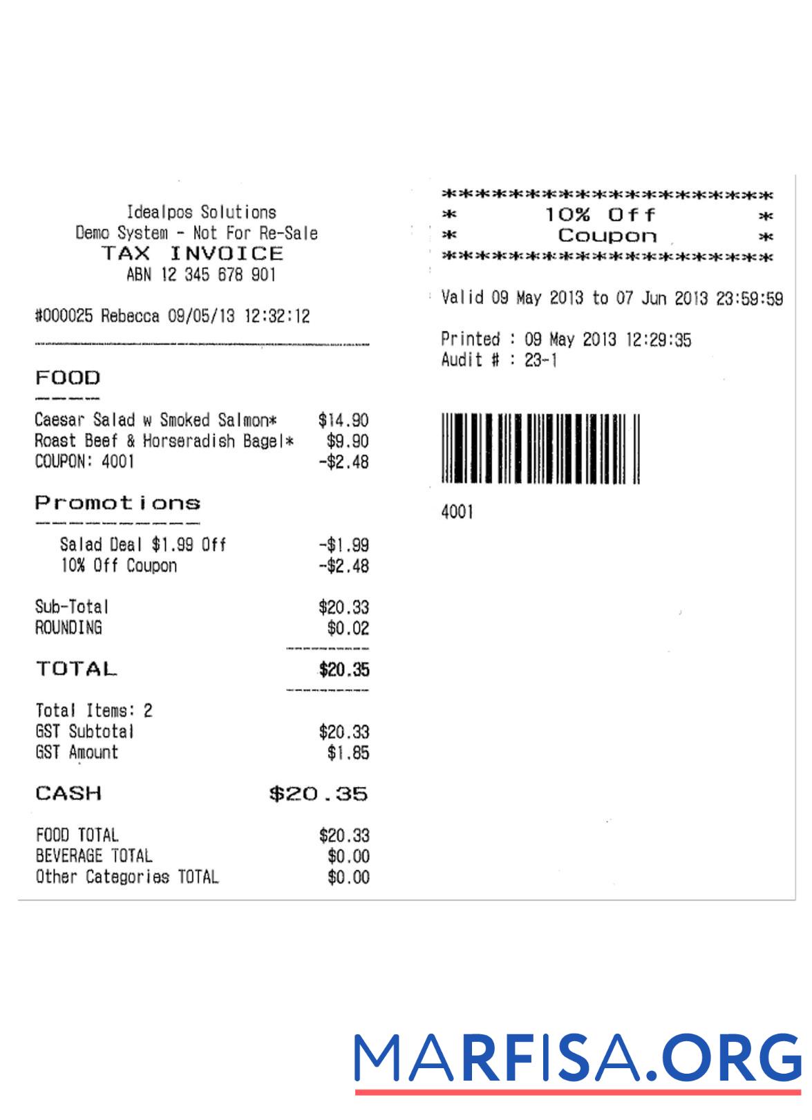 Blank IDEA SOLUTIONS payment receipt example